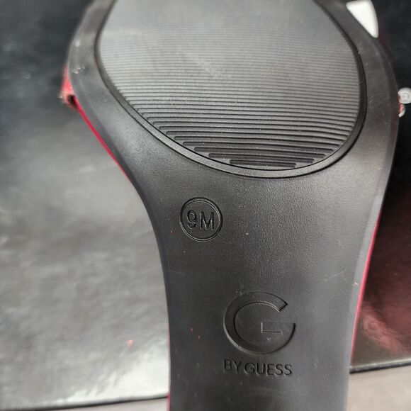 Guess Womens  Heels Dark Red Texture Size 9m Open Toe gg Shantel3 - Picture 3 of 14